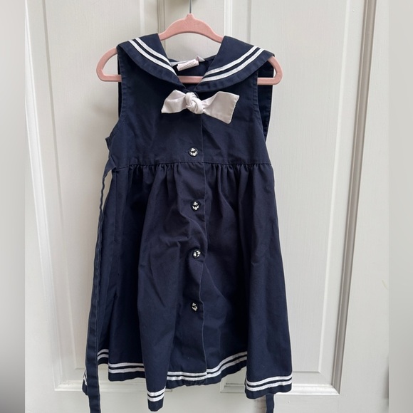 Sophie Rose 4T Girls Classic Navy Blue Sleeveless Sailor Dress with Tie Front - Picture 1 of 5